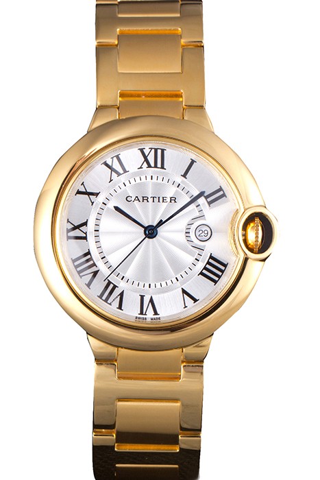 Cartier Ballon Bleu 42mm White Dial Gold Case And Bracelet