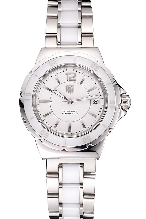 Tag Heuer Formula 1 White Ceramic Bezel White Dial