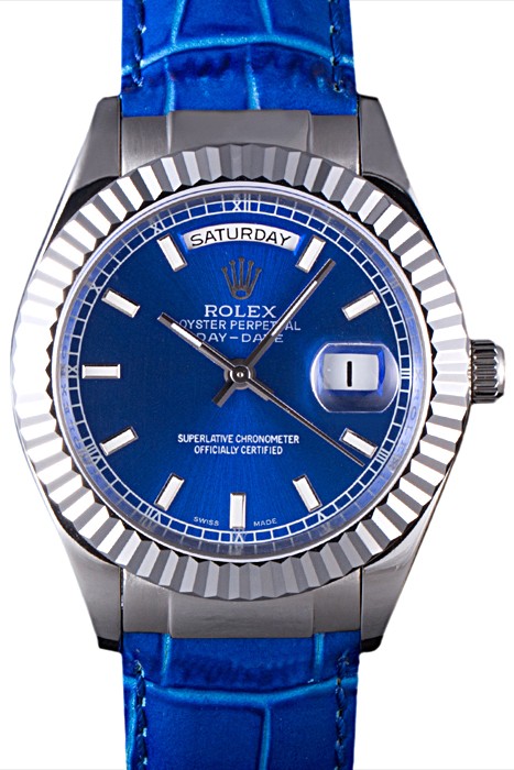 Rolex Day-Date Oyster Collection Blue Leather Band  621490