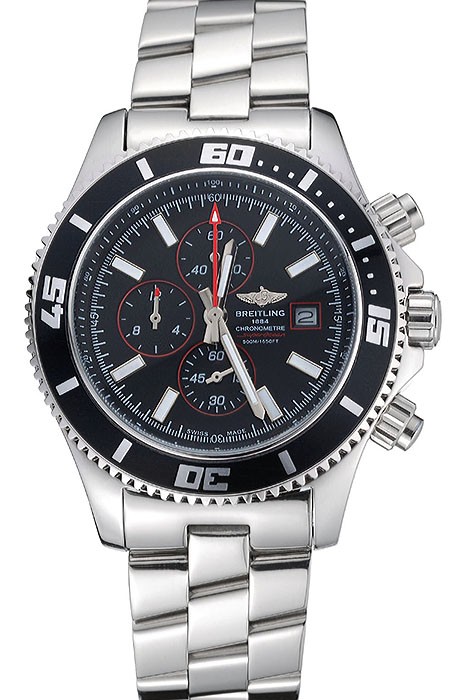 Breitling Superocean Chronograph II Black Dial Stainless Steel Bracelet  622428