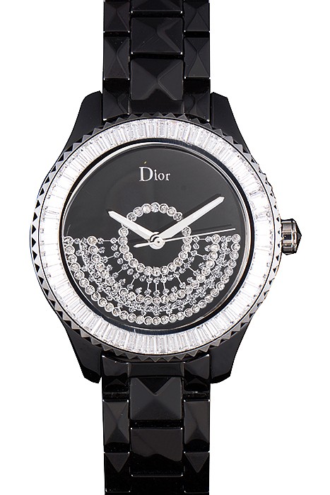 Dior VIII Baguette Cut White Diamonds with Diamond Encrusted Dial cd13 621366