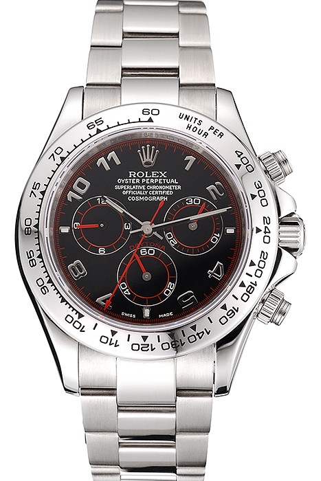 Swiss Rolex Daytona Stainless Steel Bracelet Black Dial 80296