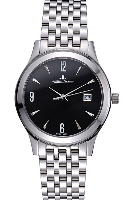 Jaeger LeCoultre Master Black Dial Stainless Steel Bezel Stainless Steel Band  622093