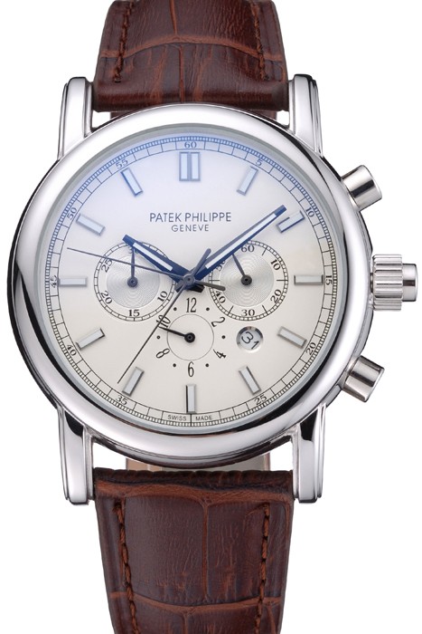 Patek Philippe Grand Complications Perpetual Calendar Stainless Steel Case White Dial Silver Chronograph 622264