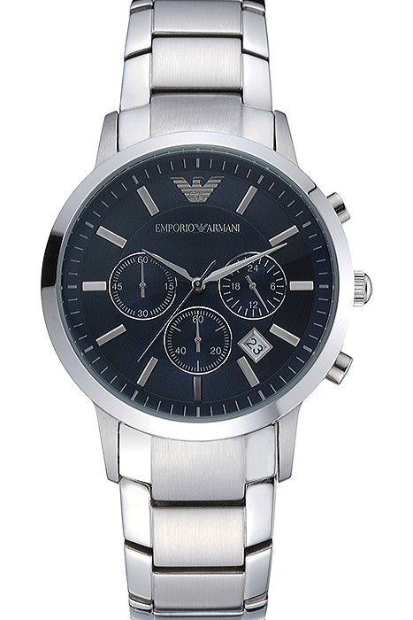 Emporio Armani Classic Chronograph Dark Blue Dial Stainless Steel Bracelet  622338