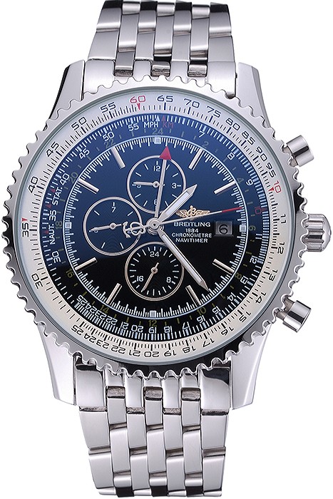 Breitling Navitimer World Black Dial Stainless Steel Bracelet  622512