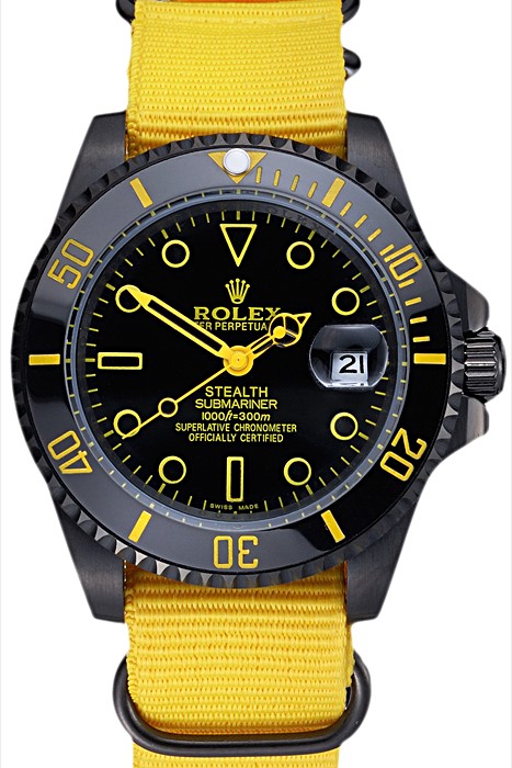 Rolex Stealth Submariner Yellow Nylon Strap 622012