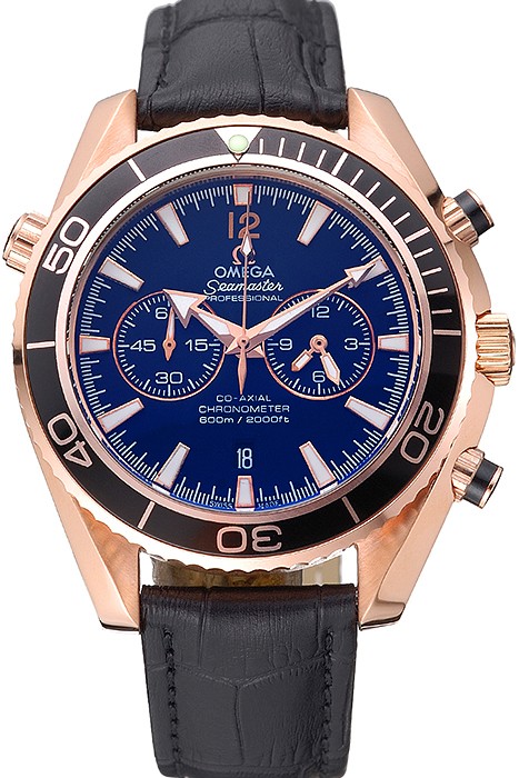 Omega Seamaster Planet Ocean Chronograph Ceragold Black Dial  622391