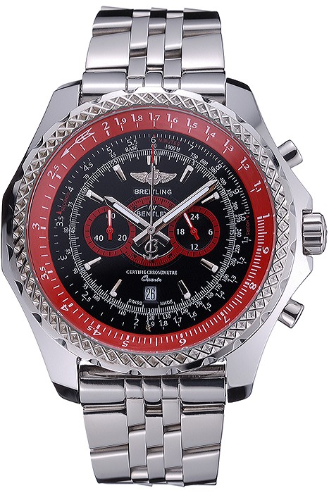 Breilting Bentley Supersports Black And Red Dial Stainless Steel Bracelet  622521