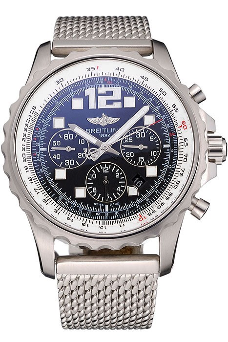 Swiss Breitling Professional Chronospace Black Dial Stainless Steel Case And Bracelet  622874