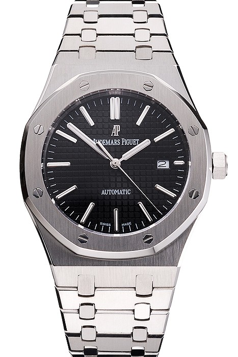 Swiss Audemars Piguet Royal Oak Black Dial Stainless Steel Case And Bracelet
