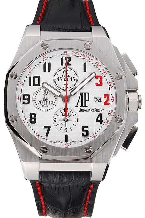 Audemars Piguet Royal Oak Offshore Shaquille O'Neal White Dial Stainless Steel Case Black Leather Strap
