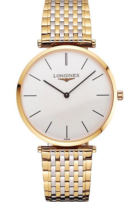 Swiss Longines Grande Classique White Dial Gold Case Two Tone Bracelet