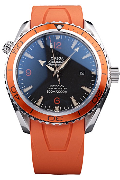Omega Swiss Seamaster Planet Ocean Big Size Orange Strap