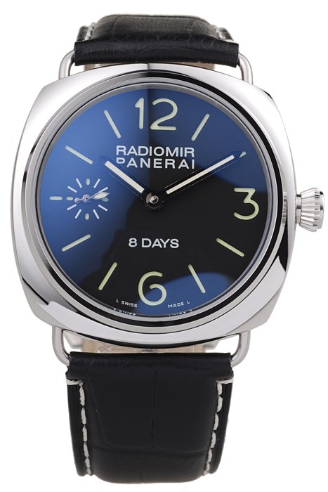 Panerai Radiomir Polished Stainless Steel Case Black Dial Black Leather Strap 98138