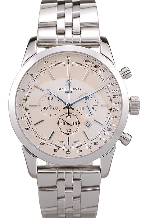 Breitling Transocean White Dial Stainless Steel Strap