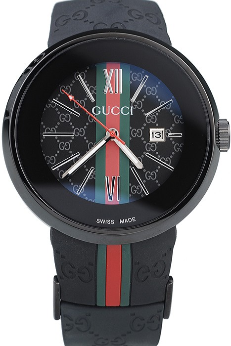 Gucci Black Rubber Band Black Round Dial 2165-300