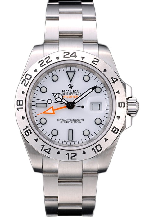 Rolex Swiss Explorer Stainless Steel Bezel White Dial Tachymeter