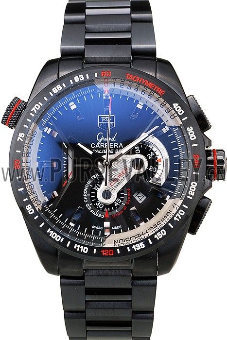 Tag Heuer Carrera Black Stainless Steel Case Black Dial 98243