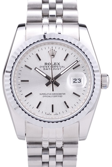 Rolex Datejust Silver Dial Ribbed Bezel 7457