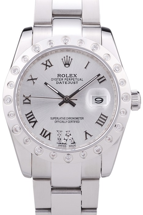 Rolex Datejust Diamond Bezel Silver Dial 7468