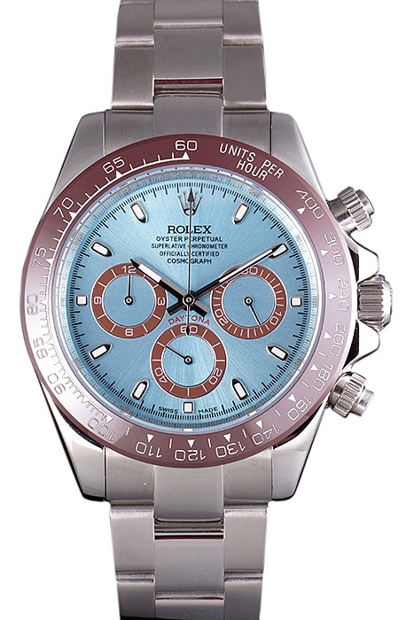 Rolex Daytona Stainless Steel Bracelet with Rouge Bezel and Blue Dial  621572