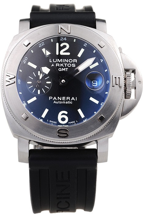 Panerai Luminor Brushed Stainless Steel Case Black Dial Black Rubber Strap 98164