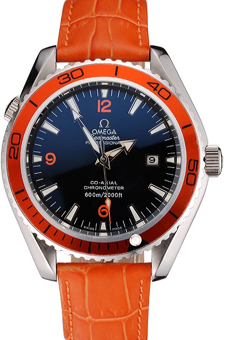 Omega Seamaster Planet Ocean Co-axial Orange Case Black Dial 98100