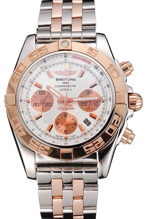 Swiss Breitling Certifie Stainless Steel Bezel White Dial 80288