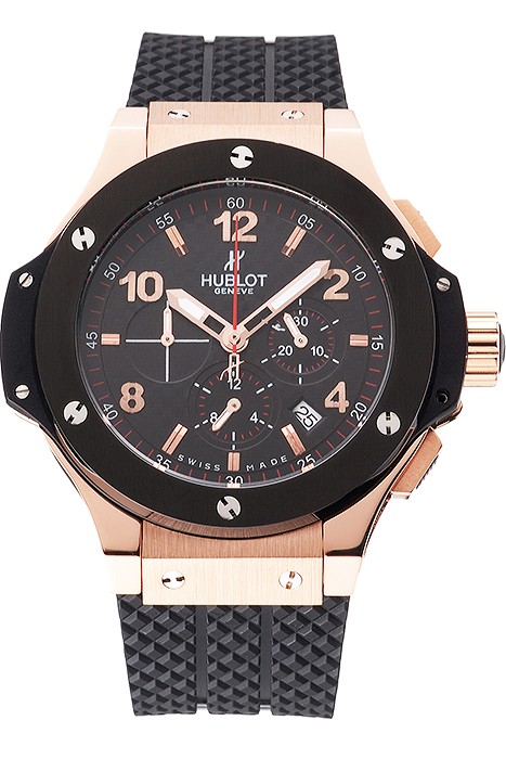 Hublot Big Bang King Black Strap Gold Dial Watch