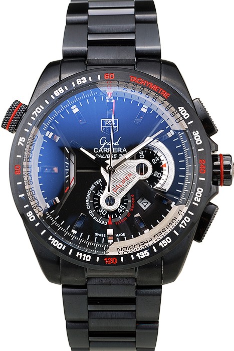 Tag Heuer Carrera Black Stainless Steel Case Black Dial 98243