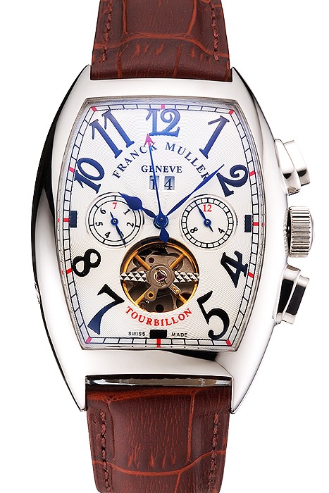 Franck Muller Casablanca White Dial Red Accent Number Tourbillon 41958