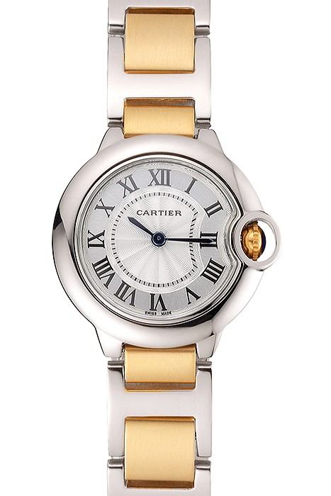 Cartier Ballon Bleu 30mm White Dial Stainless Steel Case Two Tone Bracelet