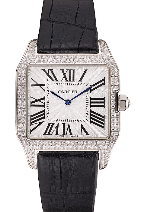 Cartier Santos 100 Diamond Silver Bezel 621924