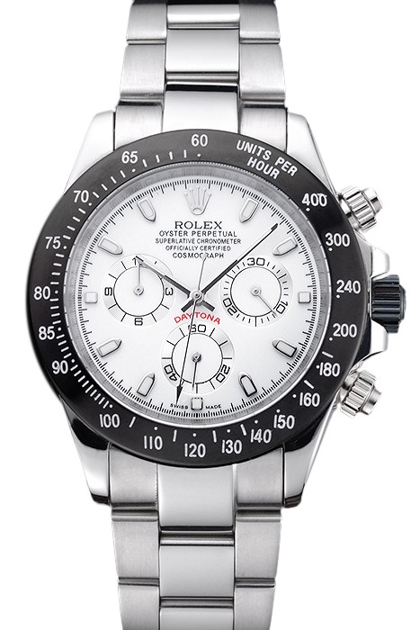 Rolex Daytona Stainless Steel Black Enameled White Dial