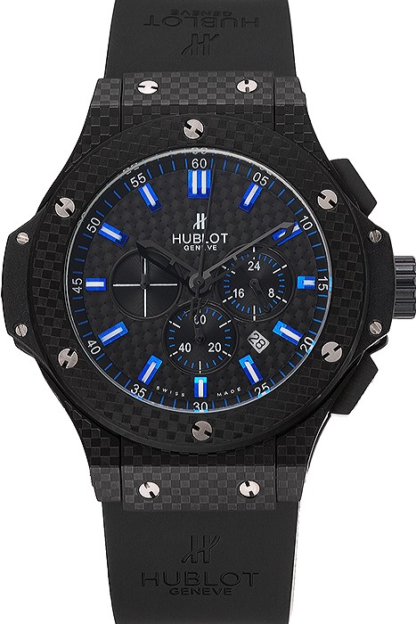 Hublot Big Bang Carbon Dial With Blue Markings Carbon Case And Bezel Black Rubber Strap  622774